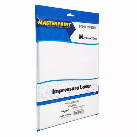 Papel Vegetal A4 90g Masterprint Natural - Kit 100 Folhas