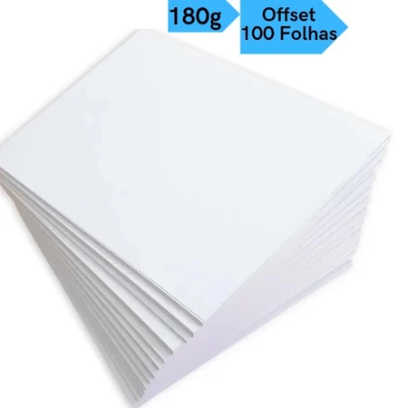 Papel Offset Opaline Liso 100 Folhas 180g A4 Branco Diplomata Masterprint